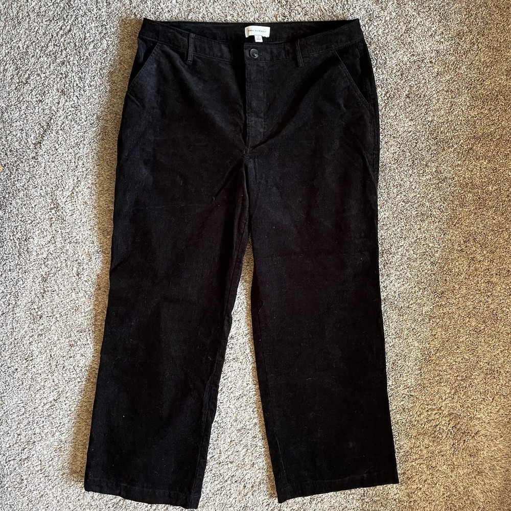 Free‎ Assembly Corduroy Pants Size 16 Black Wide Leg Pockets